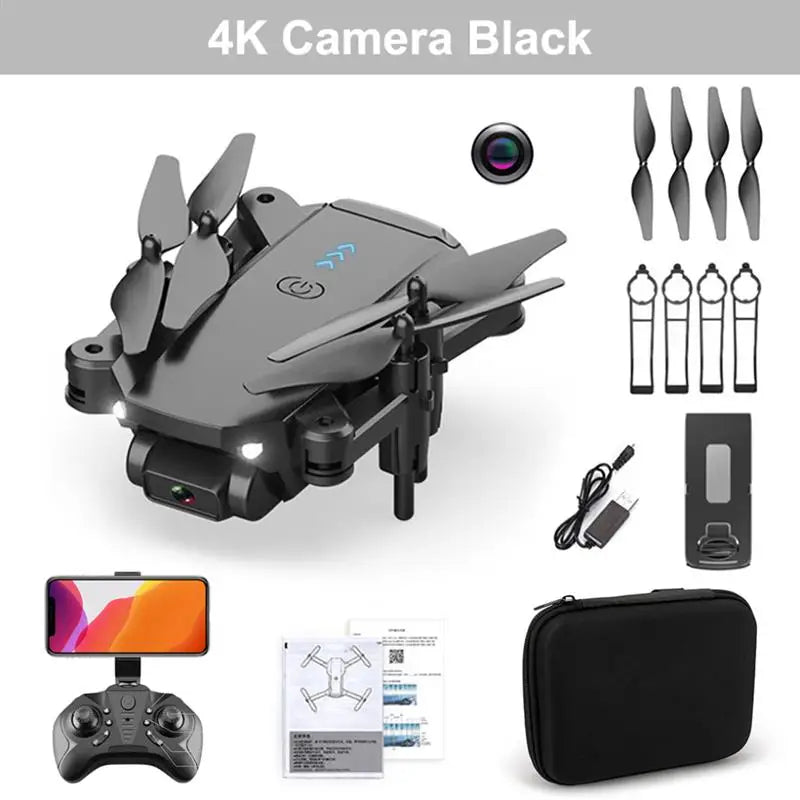 Q12 الطائرة بدون طيار - كاميرا 4K HD واي فاي Fpv ارتفاع ضغط الهواء عقد أسود ورمادي بدون طيار لعبة طائرات بدون طيار RC قابلة للطي 24 Q12 Drone, one touch takeoff 'landing 360 roll' turn on this function to realize press