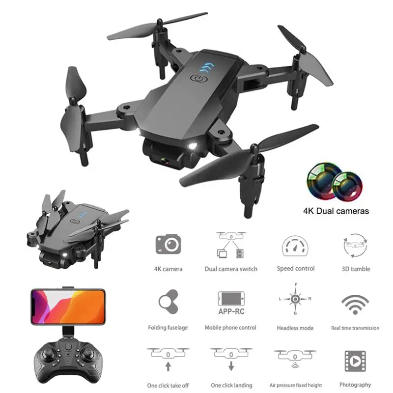 Q12 الطائرة بدون طيار - كاميرا 4K HD واي فاي Fpv ارتفاع ضغط الهواء عقد أسود ورمادي بدون طيار لعبة طائرات بدون طيار RC قابلة للطي 25 Q12 Drone, 4k dual cameras 4k camera dual camera switch speed control j