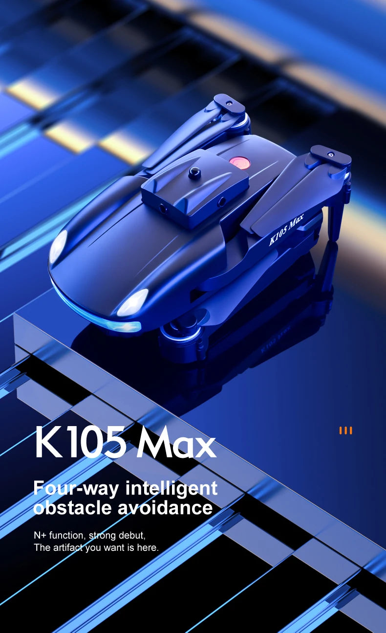 JINHENG K105 Max Drone - 4K HD كاميرا مزدوجة مع تجنب العوائق واي فاي Fpv ألعاب كوادكوبتر قابلة للطي للأطفال هوبي 25 JINHENG K105 Max Drone, k1o5 max four-way intelligent obstacle avoidance