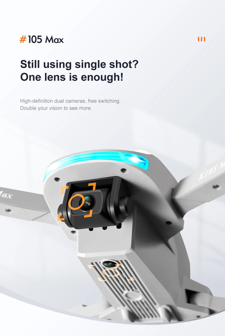 JINHENG K105 Max Drone - 4K HD كاميرا مزدوجة مع تجنب العوائق واي فاي Fpv ألعاب كوادكوبتر قابلة للطي للأطفال هوبي 33 JINHENG K105 Max Drone, high-definition dual cameras, free switching; double your vision
