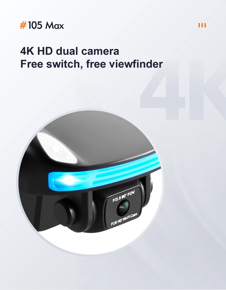 JINHENG K105 Max Drone - 4K HD كاميرا مزدوجة مع تجنب العوائق واي فاي Fpv ألعاب كوادكوبتر قابلة للطي للأطفال هوبي 34 JINHENG K105 Max Drone