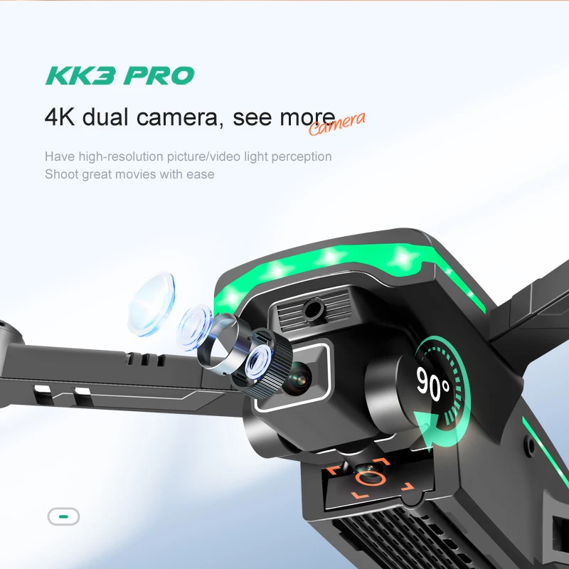 KK3 Pro Mini Drone, kk? pro 4k dual camera, see morenera have