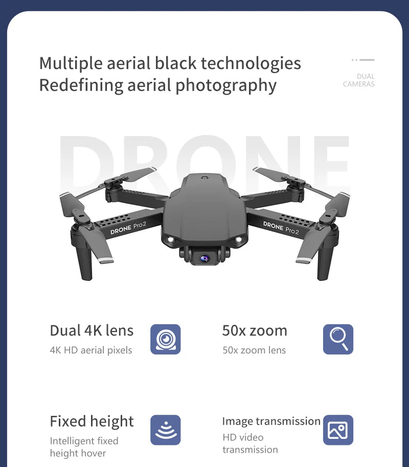 XKJ E99 RC Mini Drone - 4K 1080P 720P كاميرا مزدوجة WIFI FPV التصوير الجوي هليكوبتر قابلة للطي كوادكوبتر بدون طيار 26 XKJ E99 RC Mini Drone, multiple aerial black technologies dual redefining aerial photography cameras (5 dual 4
