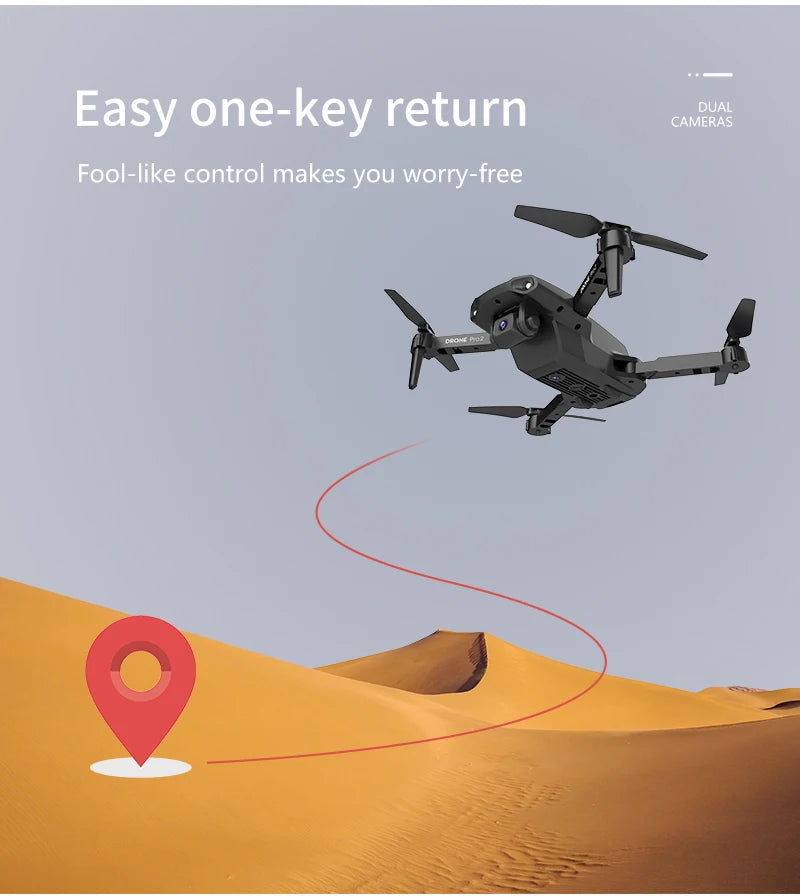 XKJ E99 RC Mini Drone - 4K 1080P 720P كاميرا مزدوجة WIFI FPV التصوير الجوي هليكوبتر قابلة للطي كوادكوبتر بدون طيار 42 easy one-key return camdras makes you worry-free