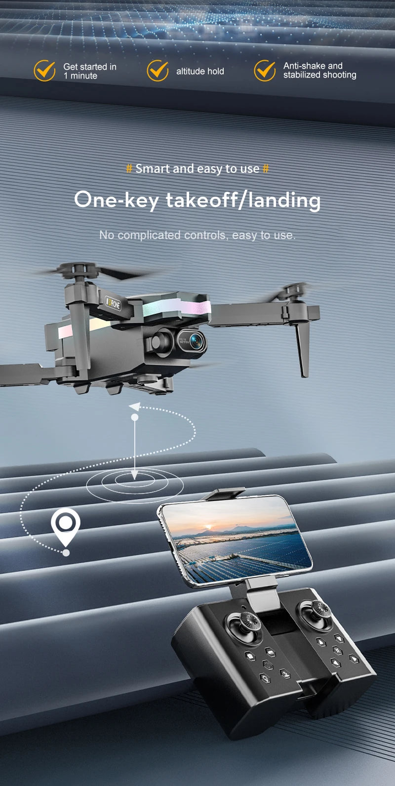 XT8 RC Mini Drone - 2024 جديد 4K كاميرا مزدوجة عالية الدقة تصوير فيديو Led بدون طيار كوادكوبتر مع FPV مفتاح واحد ألعاب العودة للأطفال هدية 31 XT8 RC Mini Drone, get started in anti-shake and minute altitude hold stabilized shooting