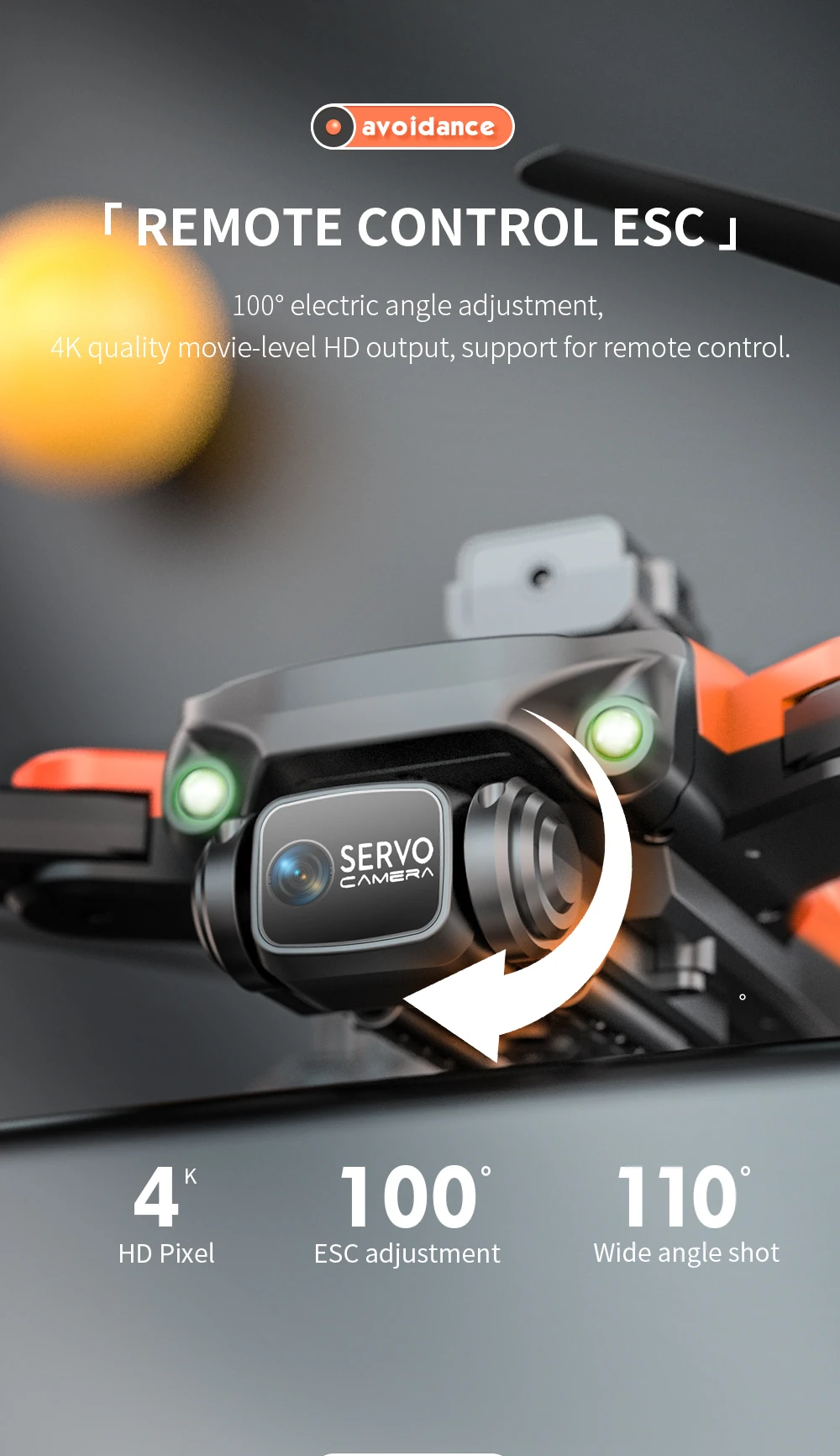 KBDFA XS011 Drone, hd pixel esc adjustment wide angle shot servo