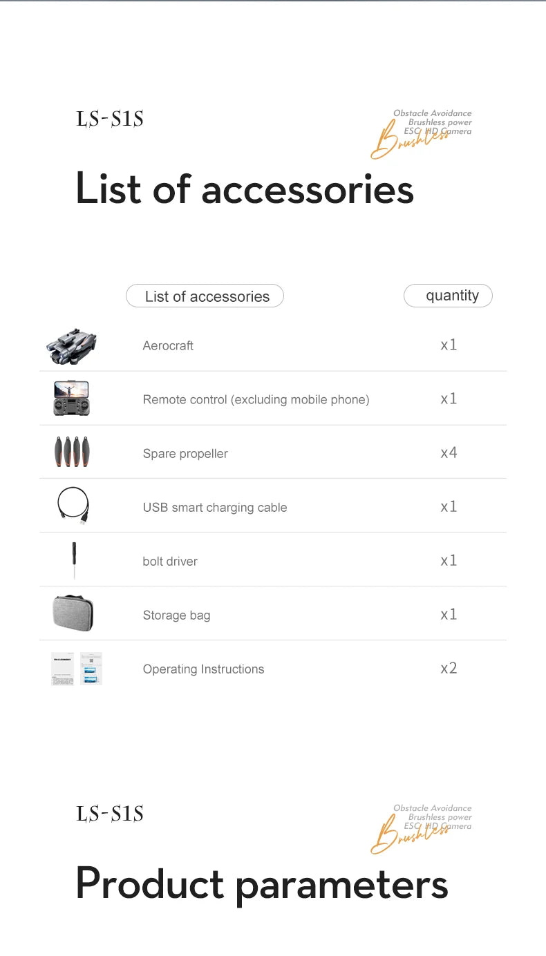 LSRC-S1S Drone, obstacle avoidance ls-sls brushless power 