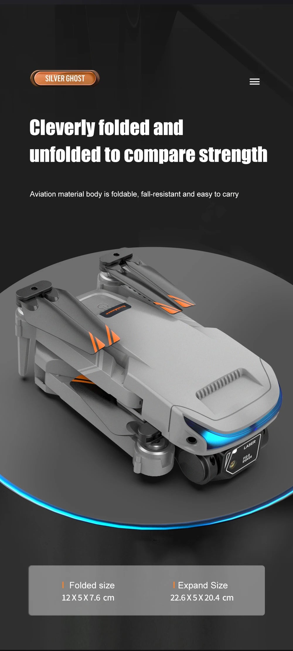 JINHENG LS-XT9 Drone - 2023 جديد 4K كاميرا مزدوجة واي فاي FPV موقع التدفق البصري تجنب العوائق قابلة للطي بدون طيار كوادكوبتر هليكوبتر هدايا 26 JINHENG LS-XT9 Drone, silver ghost cleverly folded and unfolded to compare strength aviation material