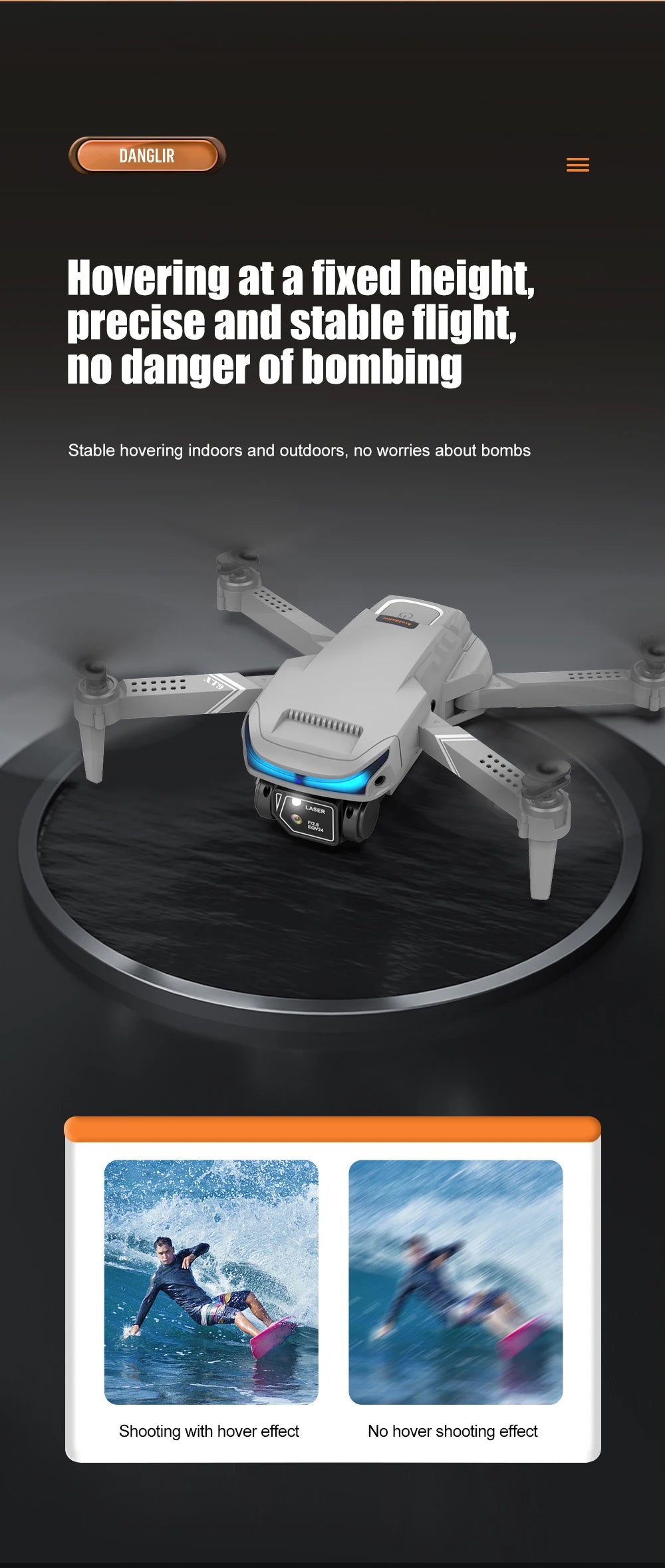 JINHENG LS-XT9 Drone - 2023 جديد 4K كاميرا مزدوجة واي فاي FPV موقع التدفق البصري تجنب العوائق قابلة للطي بدون طيار كوادكوبتر هليكوبتر هدايا 37 JINHENG LS-XT9 Drone, danglir hovering at a fixed height precise and stable