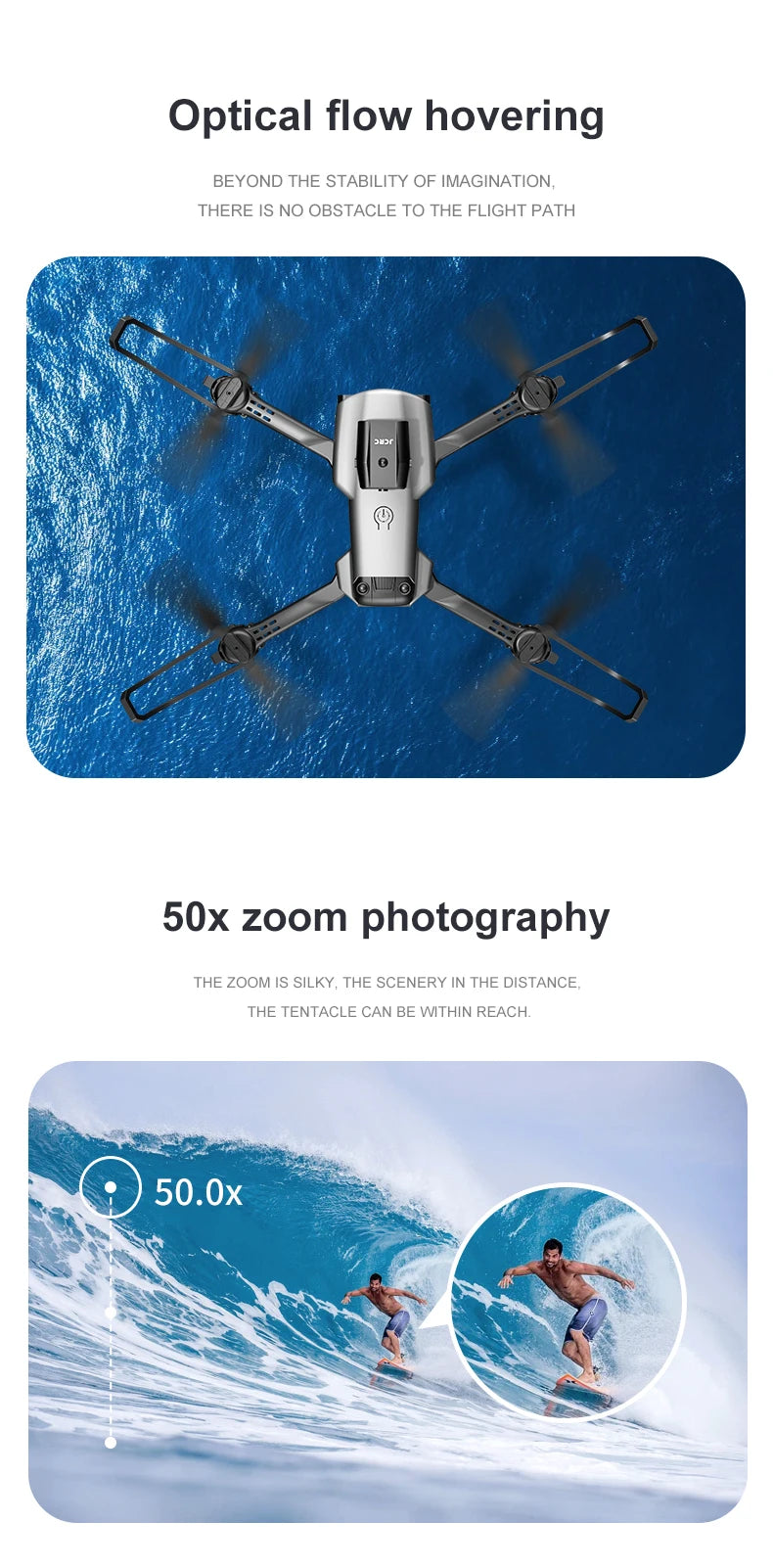 Novo 809 Drone, the zoom is silky, the scenery in the distance the tenta