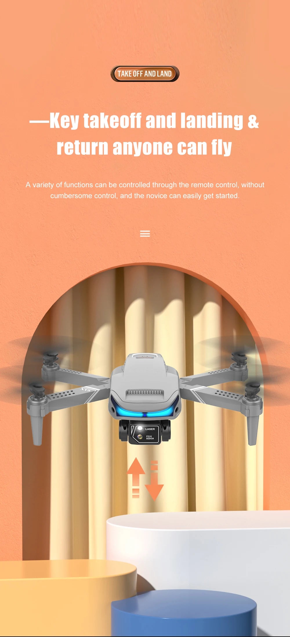 XT9 Mini Drone, take off and land key takeoff and landing & return anyone can