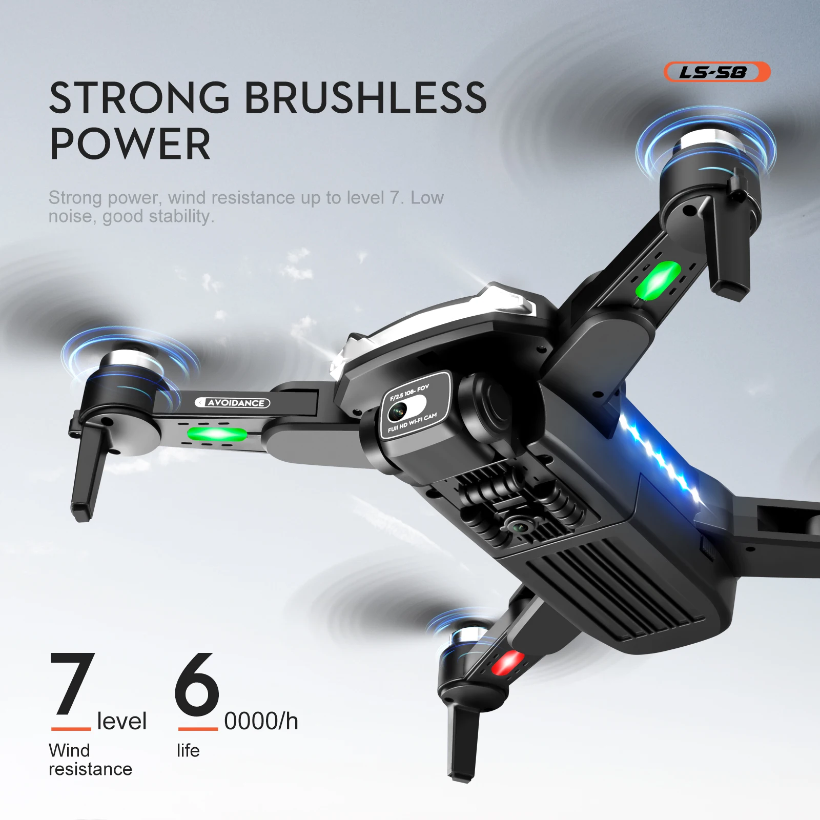 KBDFA LS58 Drone, ls-5o strong brushless power strong power; low noise