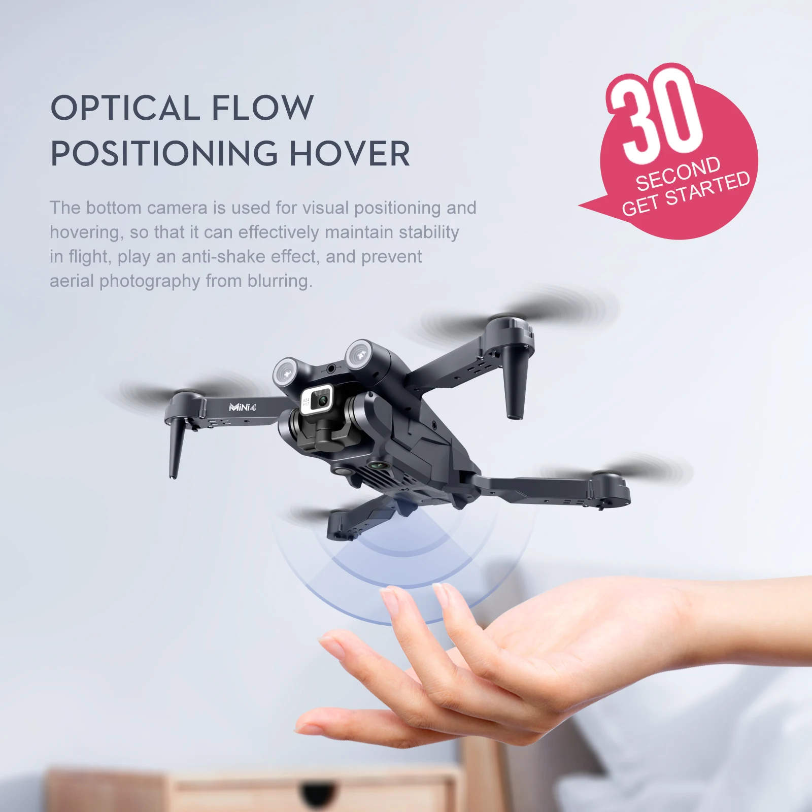KBDFA MINI4 Drone, optical flow 30 positioning hover is used for visual positioning and hovering 