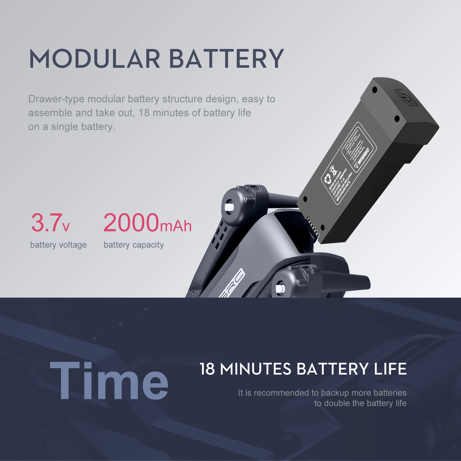 KBDFA MINI4 Drone, modular battery drawer-type modular battery structure design, easy to assemble