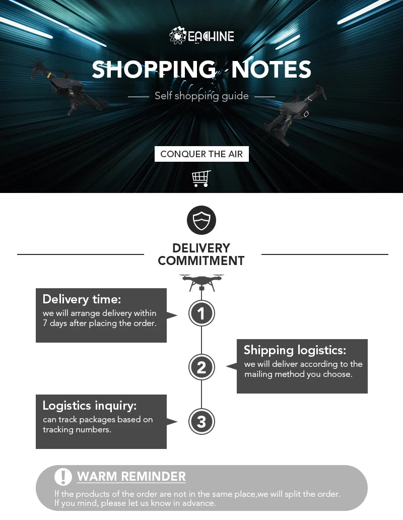Eachine E58 Drone, eathhine shopping notes self shopping conquer the air delivery