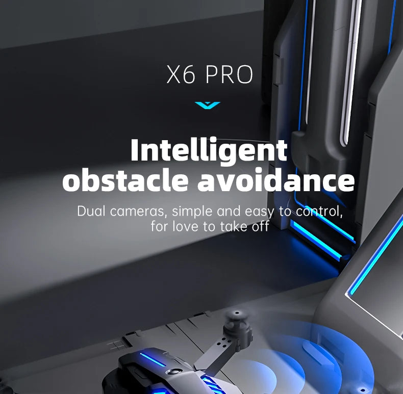 X6 Pro Drone, x6 pro intelligent obstacle avoidance dual cameras, simple and easy