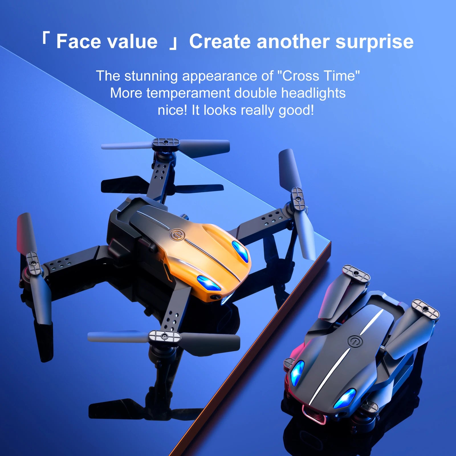 KBDFA KY907 Mini Drone, the stunning appearance of "cross time" more temperament double headlights