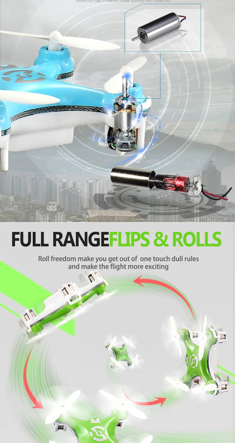 Cheerson CX10 Mini Drone, full range flps & rolls roll freedom make the