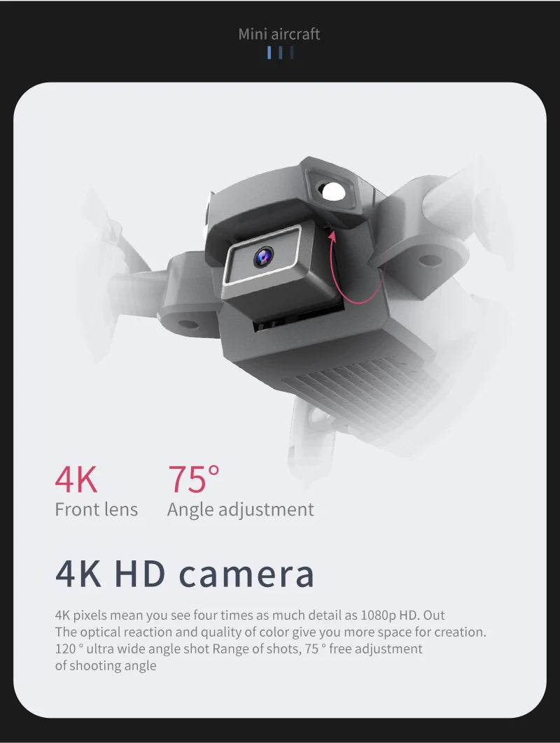 QJ KY905 Mini Drone, mini aircraft 4k 758 front lens angle adjustment 4k h
