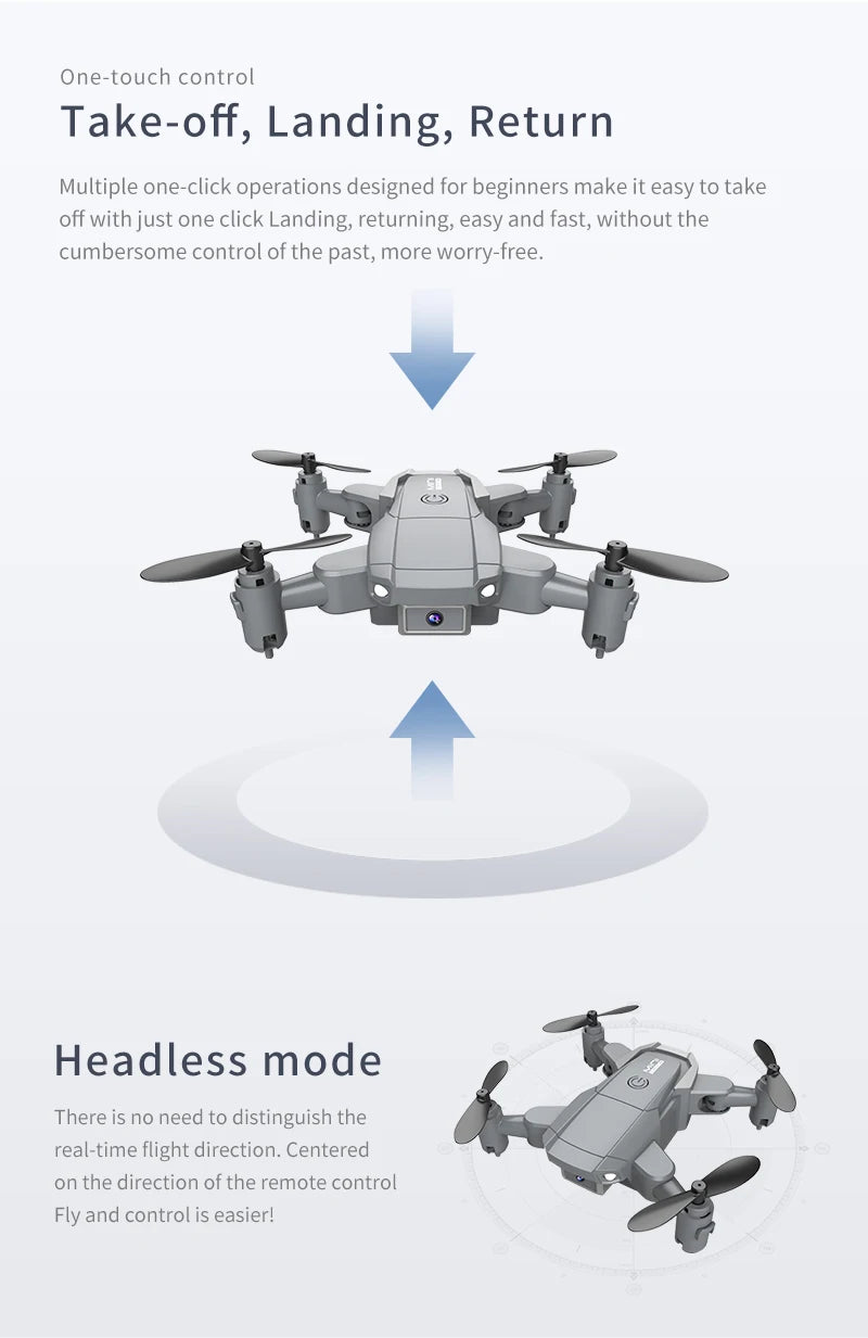QJ KY905 Mini Drone, one-touch control take-off, landing; return multiple one-