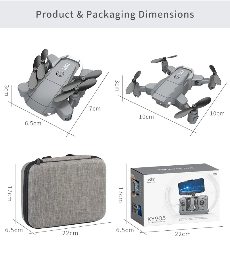 QJ KY905 Mini Drone, ky905 mini drone with 4k camera hd fold