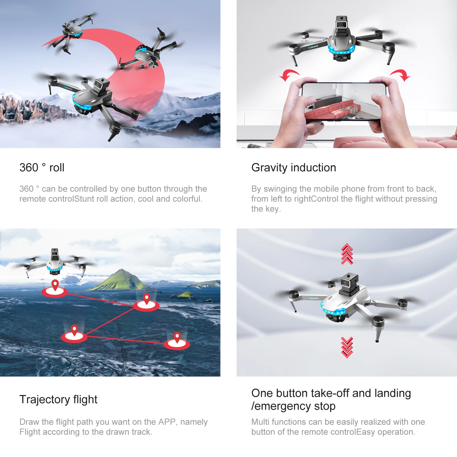 KBDFA S138 Drone, mobile phone can be controlled by one button through the by swinging the