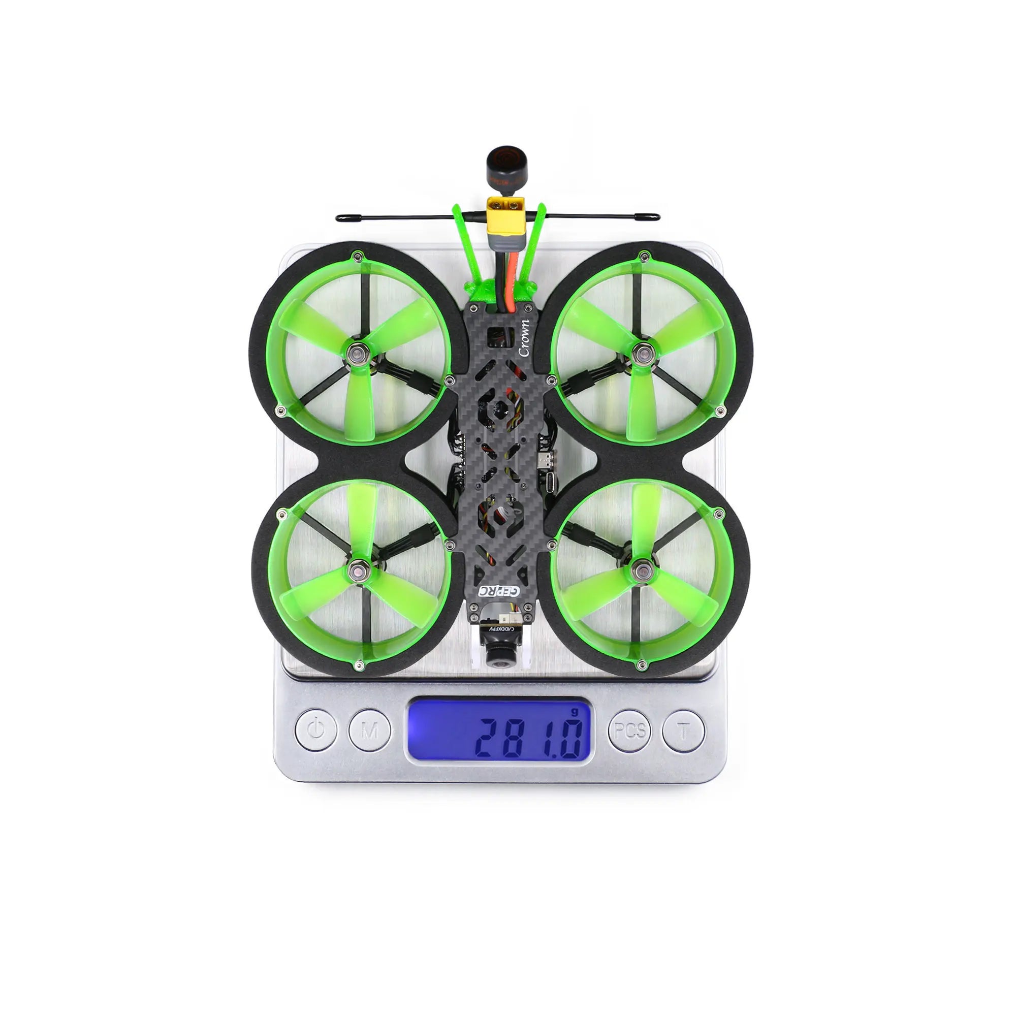 GEPRC Crown Analog Cinewhoop FPV Drone, the 3500KV motors are suitable for 4S setups, while the 2500