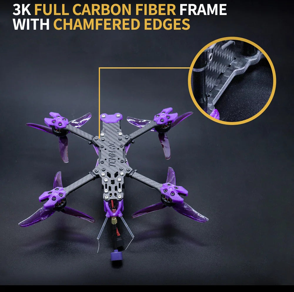 TCMMRC Night Phoenix, 3K CARBON FIBER FRAME WITH CHAMFERED EDGES