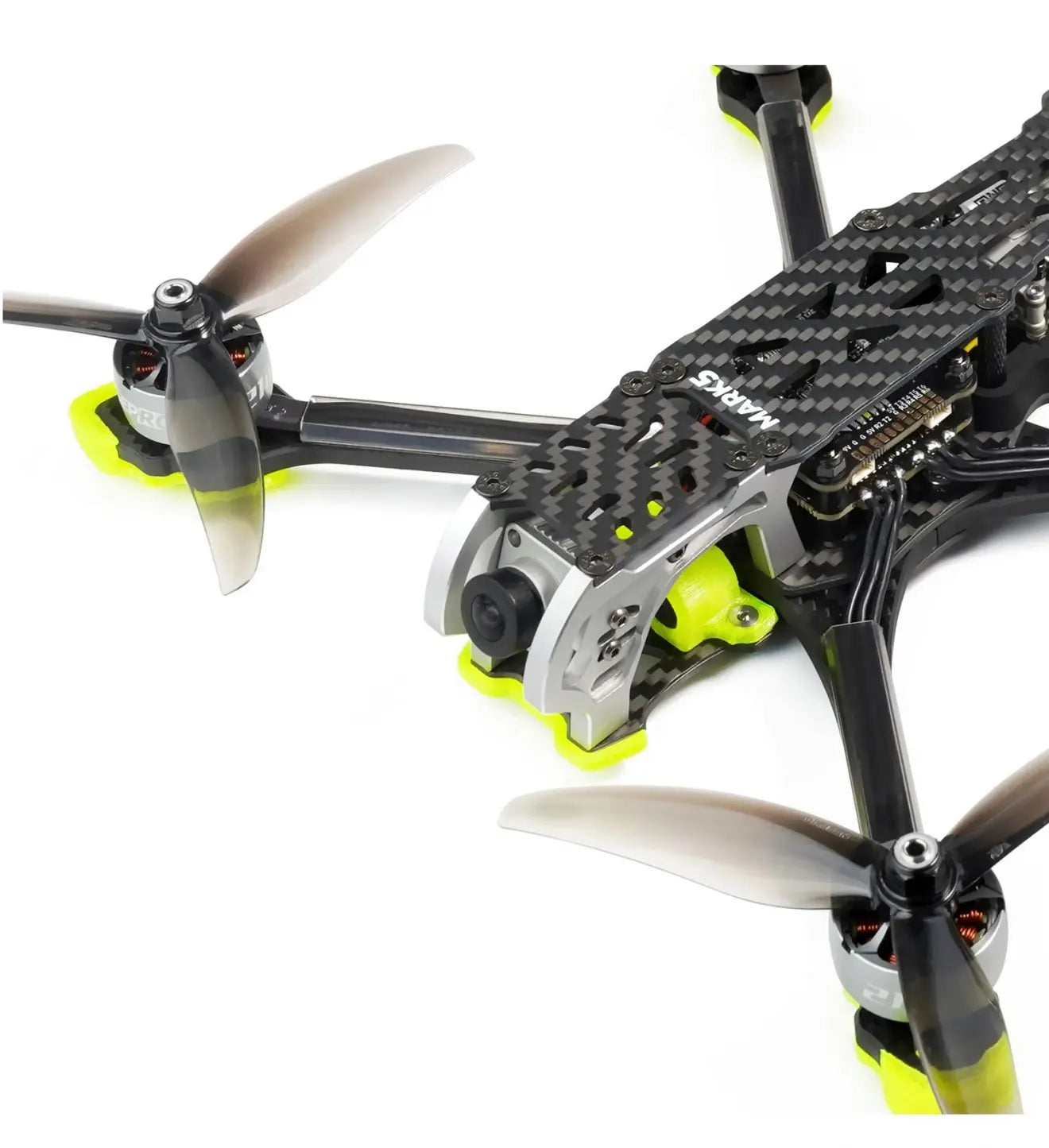 GEPRC MARK5 FPV Drone, aluminum alloy side plates not only look stunning but reduce weight and add more endurance