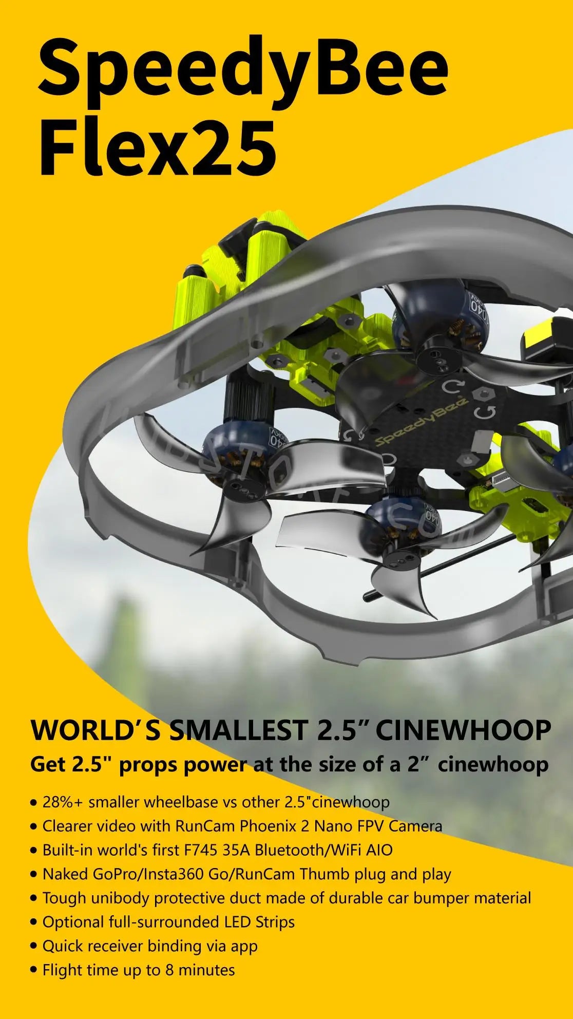 SpeedyBee Flex25 Analog, SpeedyBee Flex25 C 0 WORLD' $ SMALLEST 2.5"
