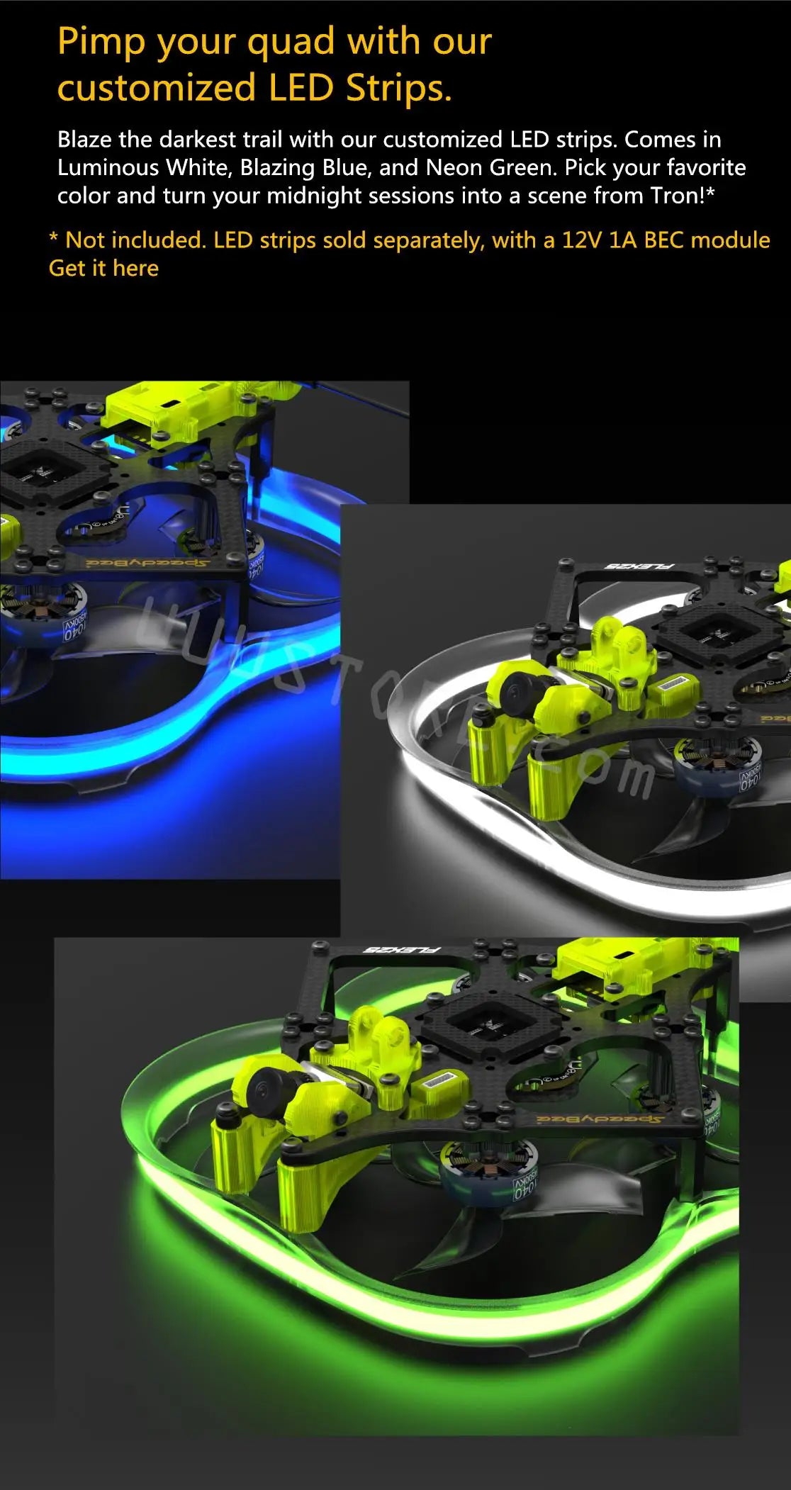 SpeedyBee Flex25 Analog, Comes in Luminous White, Blazing Blue, and Neon Green . comes