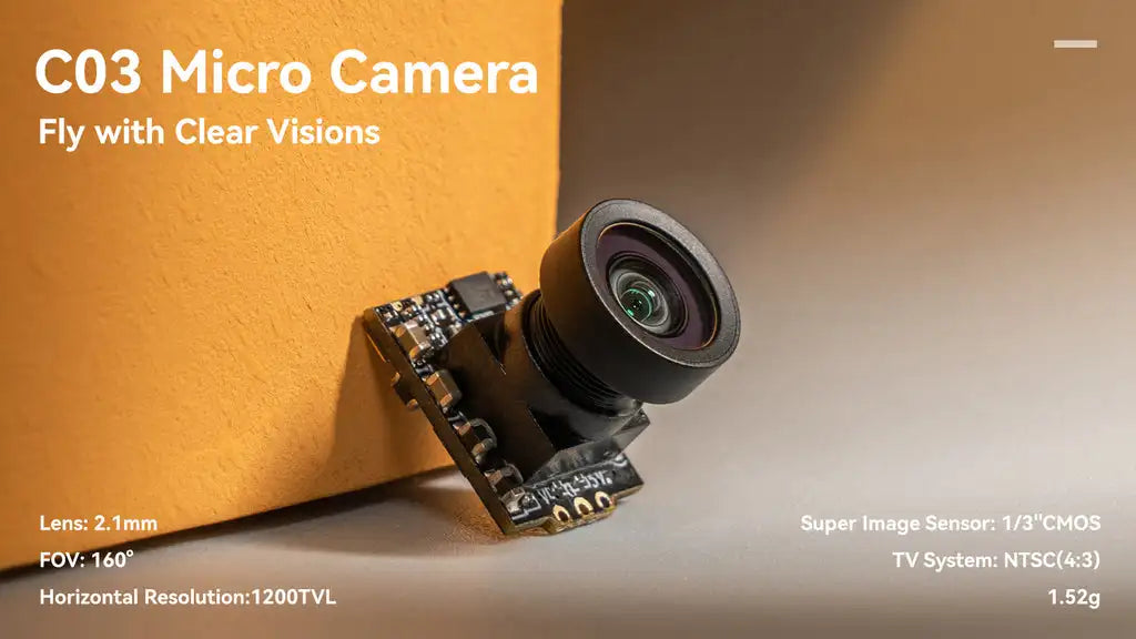 C03 Micro Camera Fly with Clear Visions 530 Lens: 2.Immm Super Image