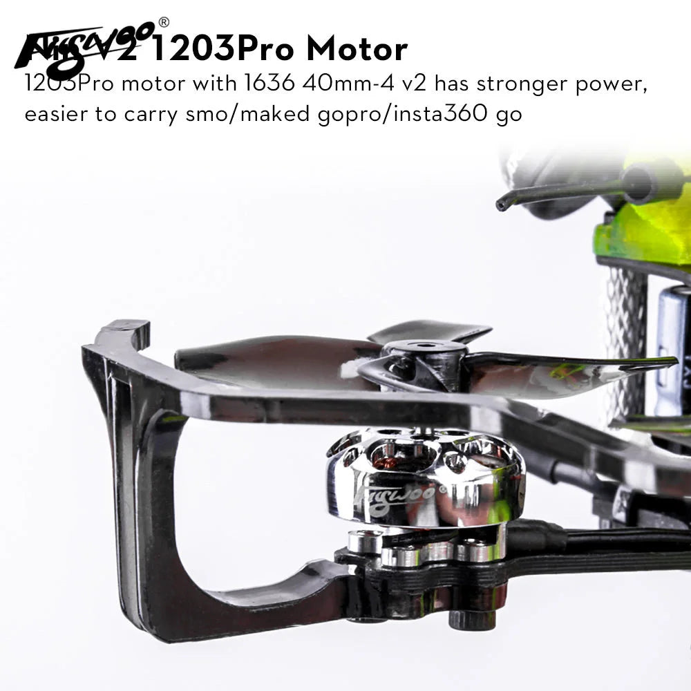 FLYWOO Firefly 1.6 بوصة Baby Quad HD V1.3 Walksnail Avatar Micro Drone 1203 5500KV 9 120 Pro motor with 1636 4Omm-4 v2 has stronger power, easier to