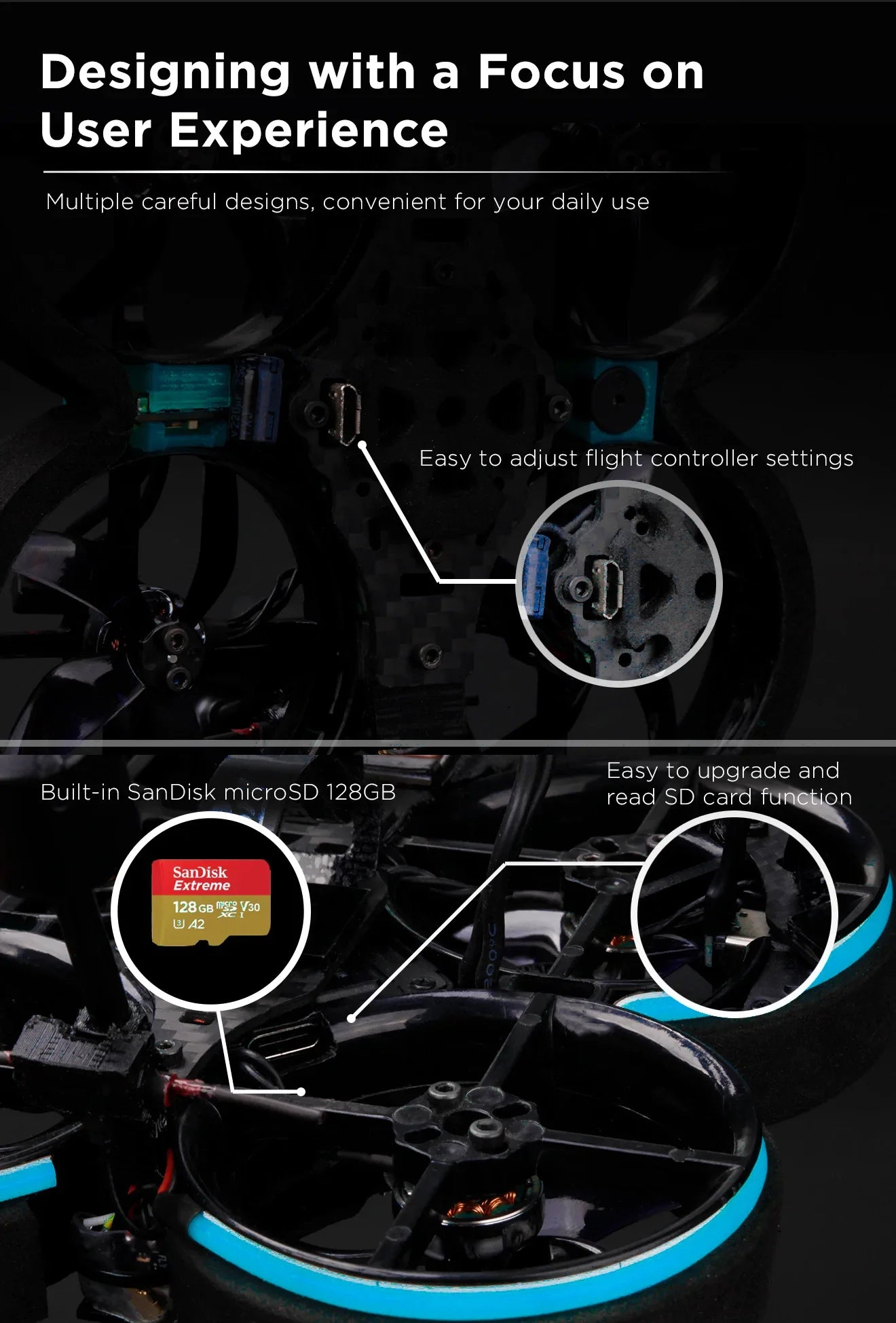 Built-in SanDisk microSD 128GB read SD card function Sanisk Extreme