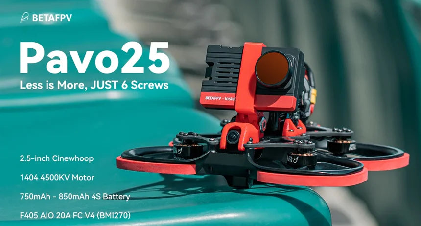 BETAFPV Pavo25 2.5" Cinewhoop Drone - Analog/HD FPV Drone 7 BETAFPV Pavo25 2.5" Cinewhoop Drone, BETAFPV Pavo25 Less is More, JUST 6 Screws CETA
