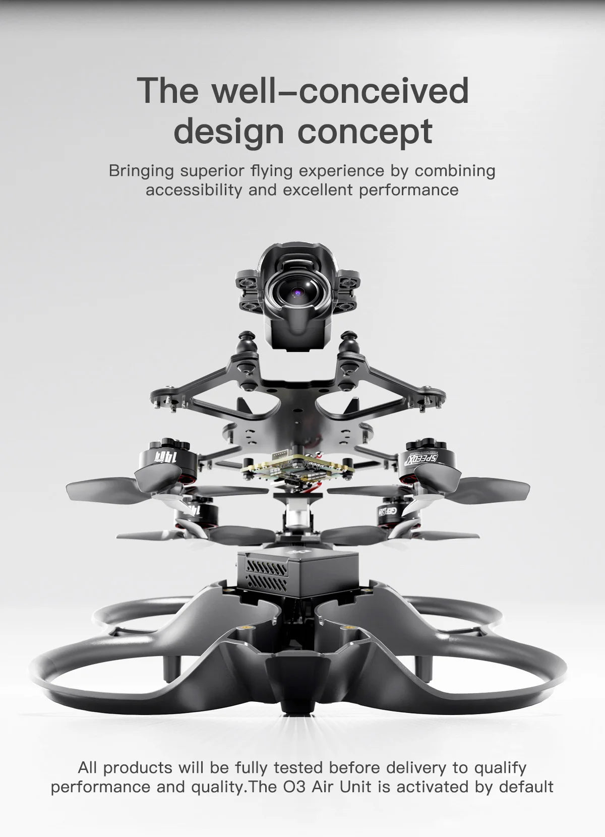 GEPRC Cinebot25 HD O3 FPV Drone - 2.5 بوصة Racing Freestyle Quadcopter TAKER G4 45A AIO FC SPEEDX2 1404 4600KV Motor RC 128K PWM 9 GEPRC Cinebot25 HD O3 FPV Drone, the well-conceived design concept Bringing superior flying experience by combining accessibility and excellent performance