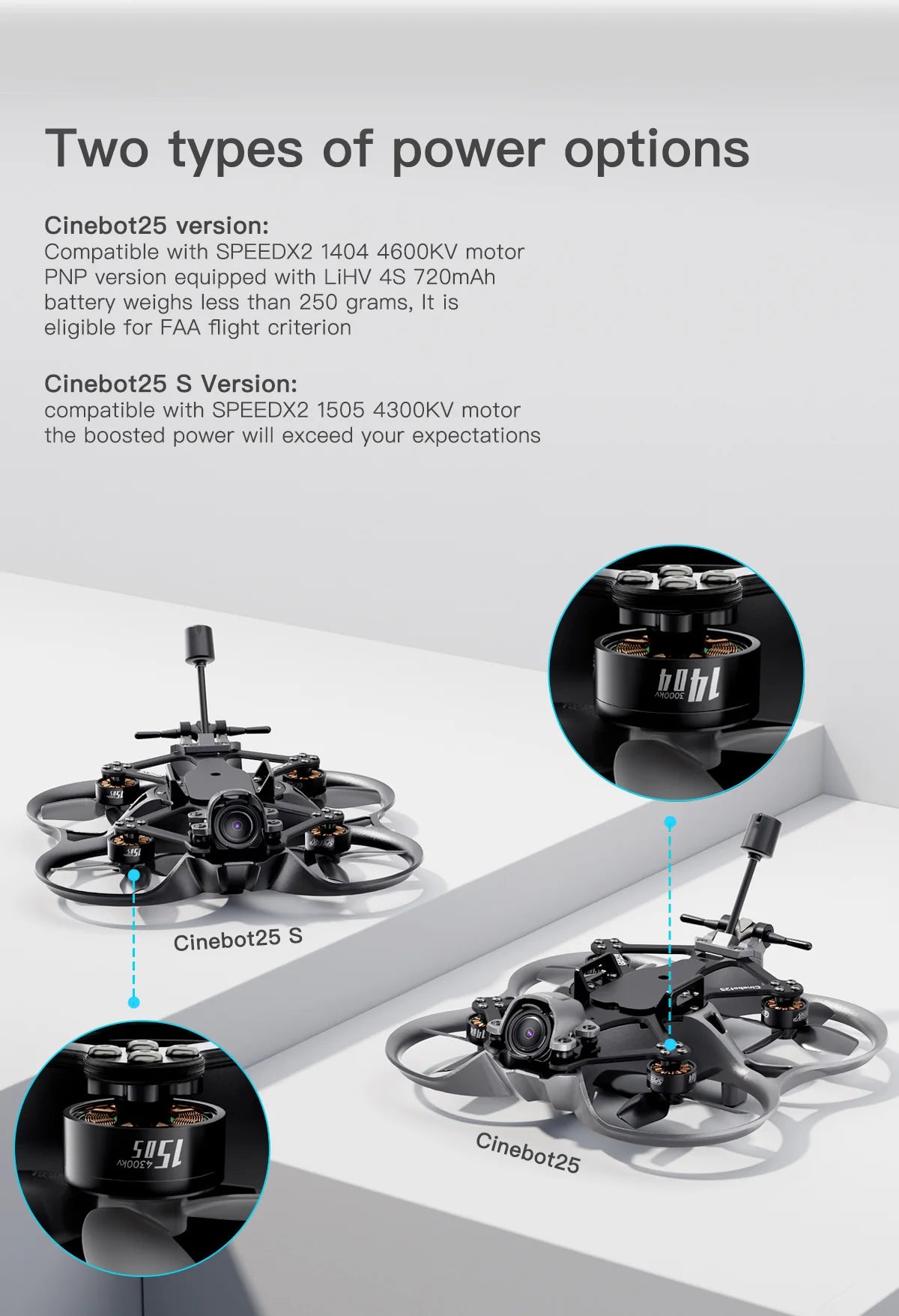 GEPRC Cinebot25 HD O3 FPV Drone - 2.5 بوصة Racing Freestyle Quadcopter TAKER G4 45A AIO FC SPEEDX2 1404 4600KV Motor RC 128K PWM 16 GEPRC Cinebot25 HD O3 FPV Drone, Cinebot25 S Version: compatible with SPEEDX2 1404 4600KV