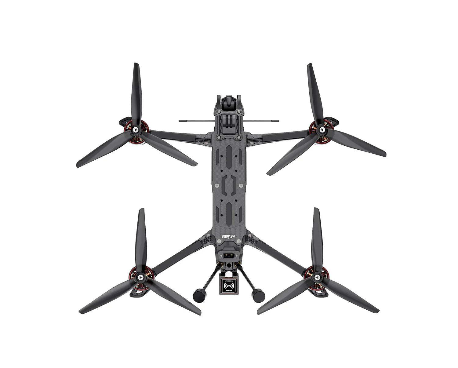 GEPRC MOZ7 HD, the camera's fixed print is reinforced with a carbon plate to make the installation force more