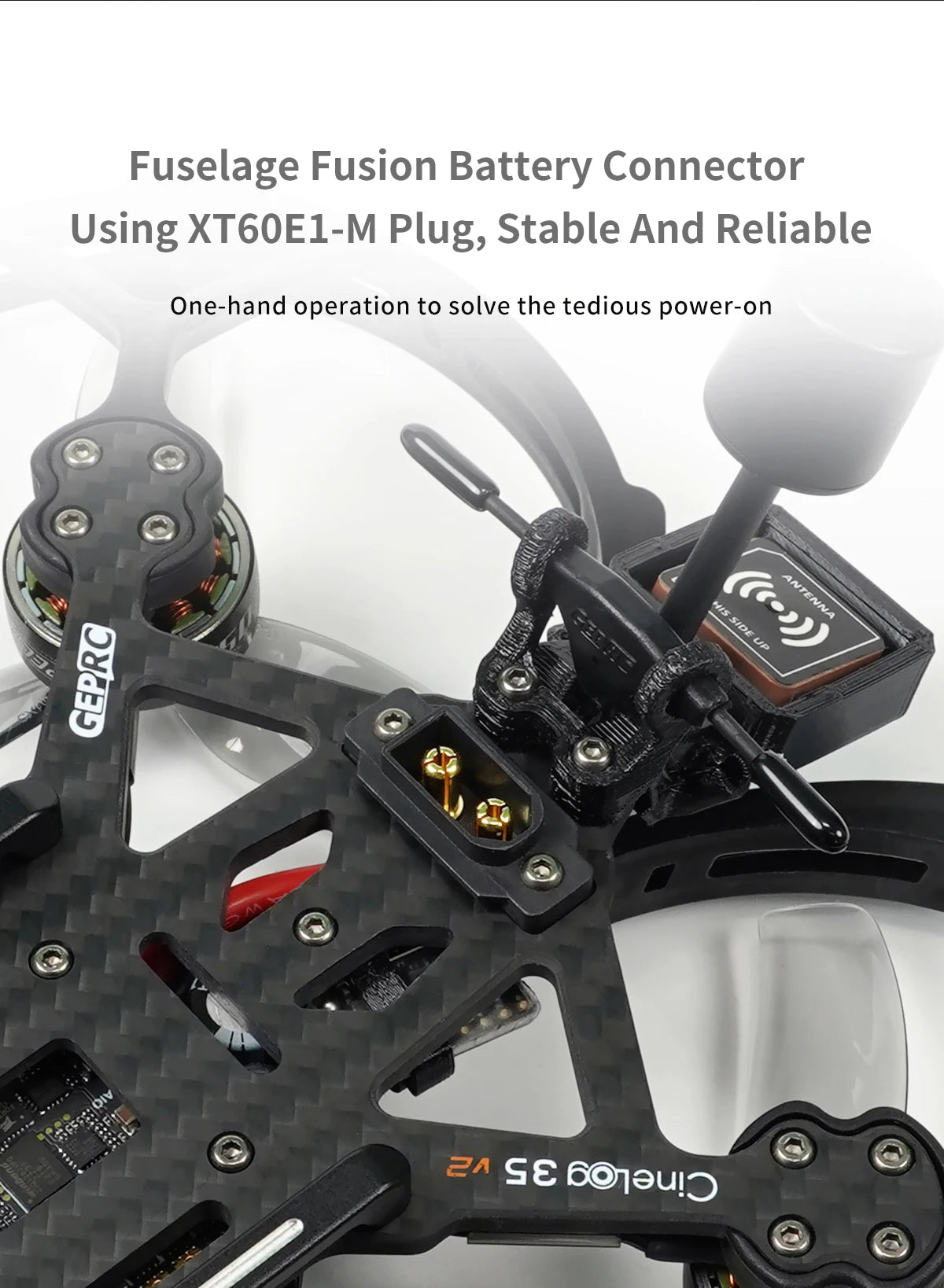 GEPRC CineLog35 V2 HD - O3 GPS FPV Drone O3 Air Unit GEP F722-45A AIO V2 2650KV 6S TBS ELRS RC FPV كوادكوبتر حرة بدون طيار 13 GEPRC CineLog35 V2 HD - O3 GPS FPV, GEPRC CineLog35 V2 HD, Fusion Battery Connector Using XTGOE1-M Plug, Stable And Re