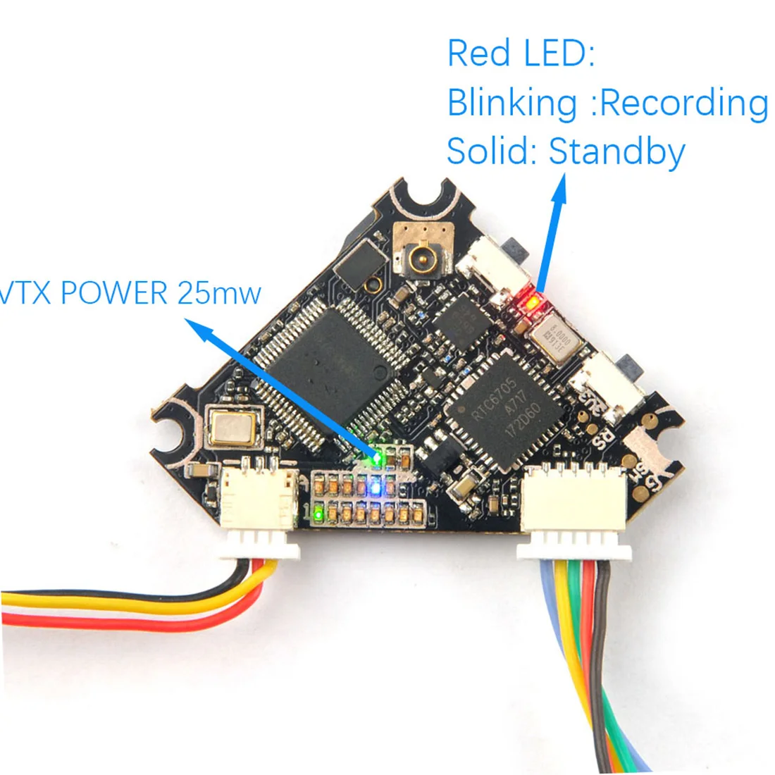 JMT T100 DIY FPV Racing Drone, VTX POWER 25mw 89co 60 RTC6705 A717