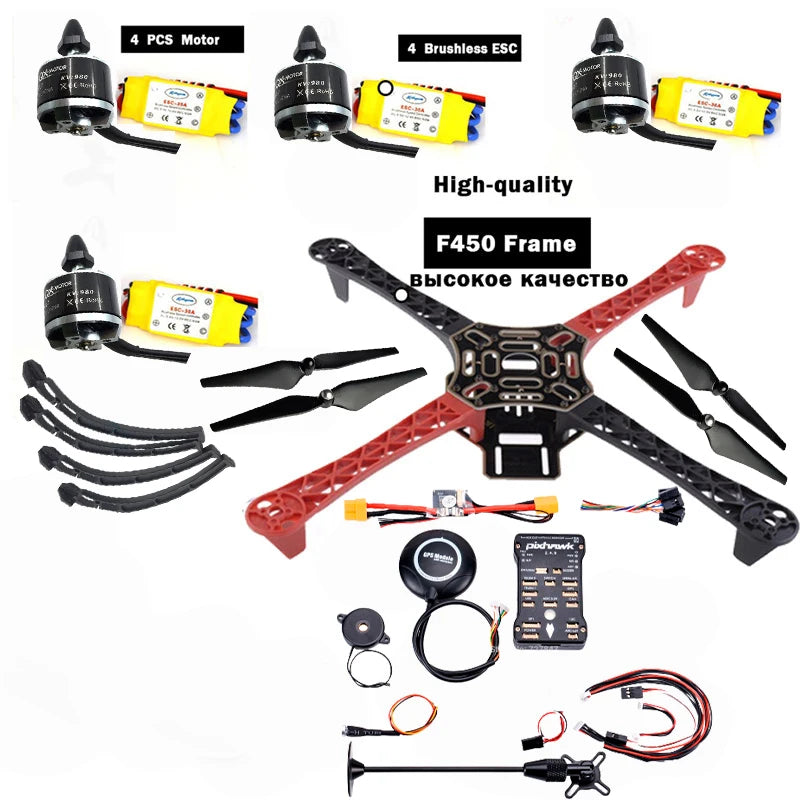 طقم إطارات F450 Qav250 كوادكوبتر - APM2.6 F4 وGPS 2212 2208 HP 30A 1045 Prop ~ طقم طائرة بدون طيار fpv F4P01 بدون طيار كوادكوبتر 24 Frame F450 Qav250 Quadcopter Frame Kit, PCS Motor Brushless ESC High-quality F450 Frame Bblcokoe