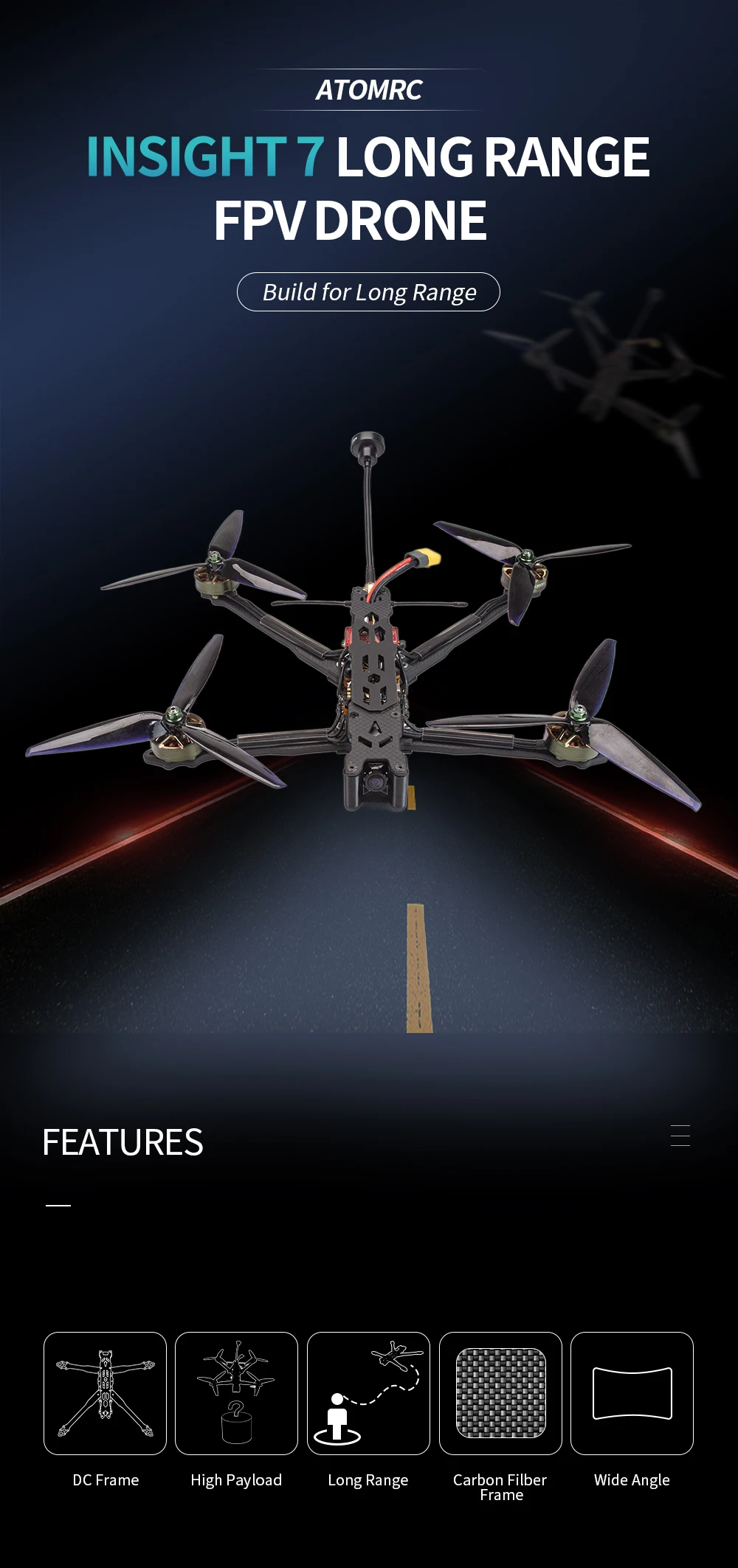 ATOMRC Insight7, ATOMRC INSIGHT 7 LONG RANGE FPV DRONE Build