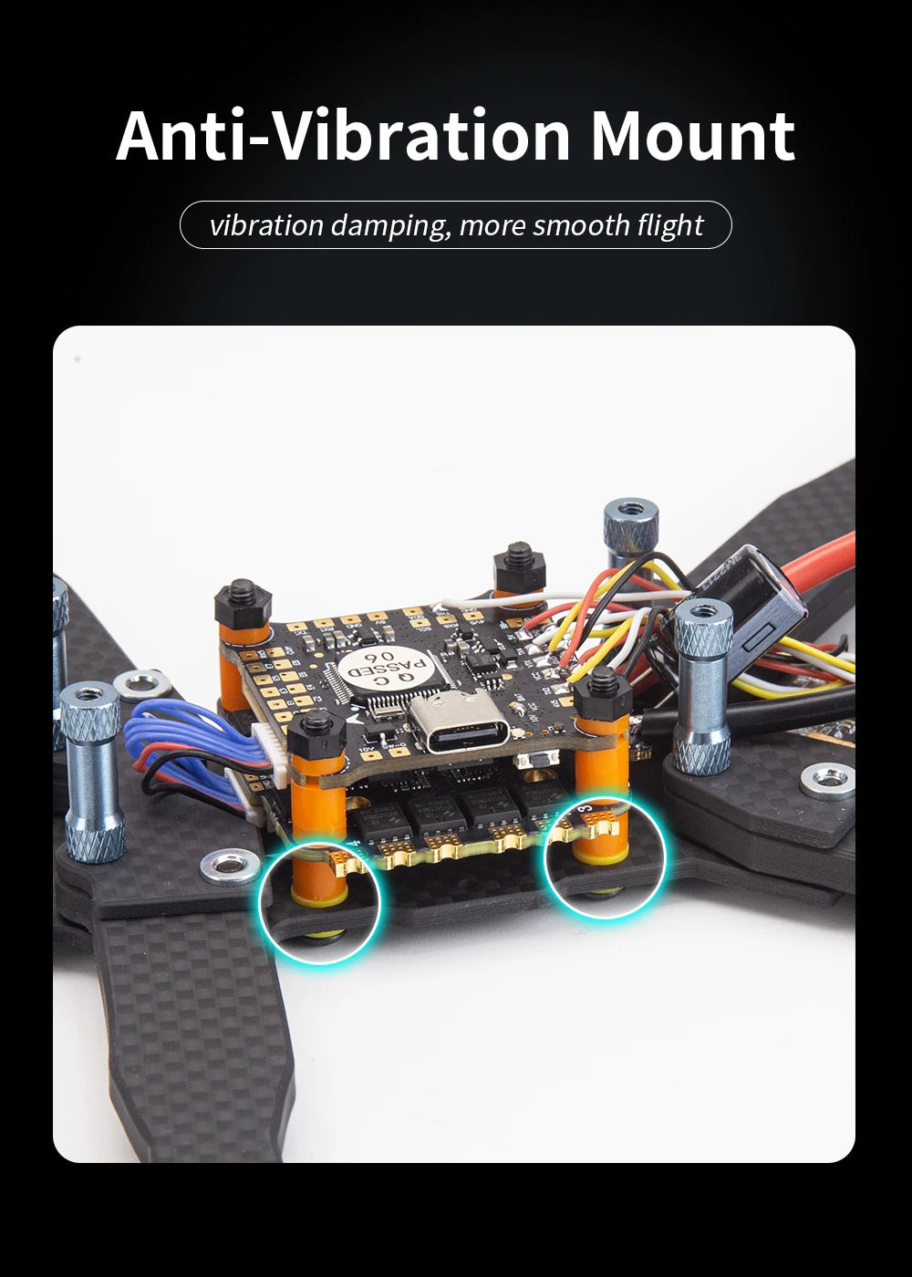 ATOMRC Insight7, Anti-Vibration Mount vibration damping; more smooth flight 9 0 As