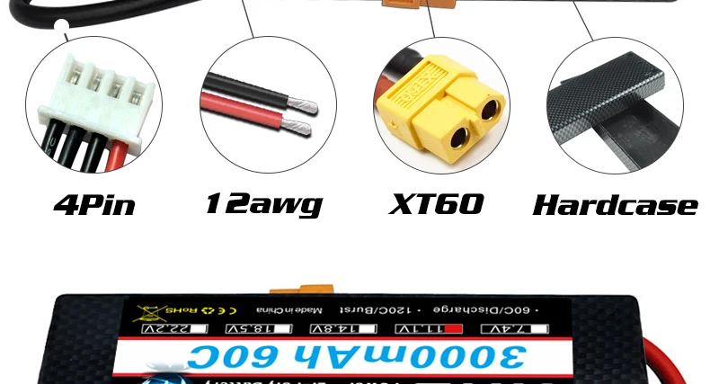 HRB 11.1V 3000mah Lipo 3S Battery, ujuedti 18,n8inozi 00,84j