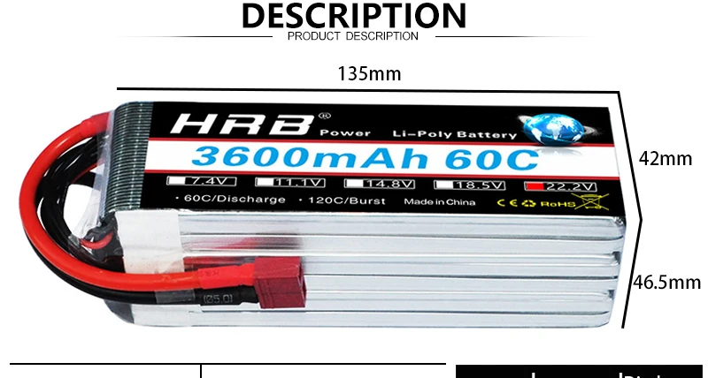 HRB 6S 22,2 V Lipo-Akku – 3600 mAh XT60 T Deans EC5 XT90 XT90-S AS150 weiblich RC Hubschrauber FPV Flugzeuge Auto LKW Boot Teile 60C 16 HRB 6S 22.2V Lipo Battery, ULTM LEnBW DSSM 2* Gocidischargo 2o