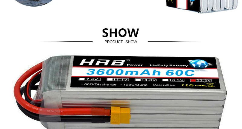 HRB 6S 22,2 V Lipo-Akku – 3600 mAh XT60 T Deans EC5 XT90 XT90-S AS150 weiblich RC Hubschrauber FPV Flugzeuge Auto LKW Boot Teile 60C 21 HRB 6S 22.2V Lipo Battery, SHOW PRODUCT SHOW HRZ 3eomAh 60 TAVJ LEL