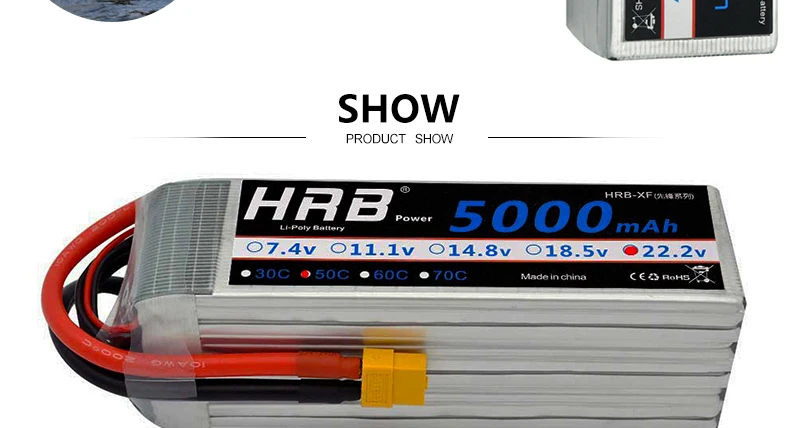 HRB 6S 22.2V Lipo Battery, RC Parts for FPV Dr