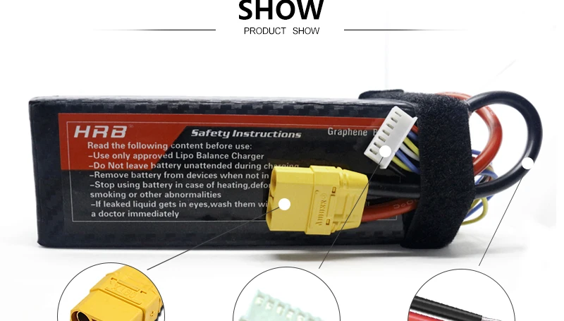 HRB 22.2V Graphene Lipo Battery 6000mah 6S - 100C XT90 EC5 T Deans XT60 XT150 RC Racing FPV Airplanes Boats Buggy Car Truck Parts 18 HRB 22.2V Graphene Lipo Battery 6000mah 6S, Graphene Read the following content before use Use only approved Lipo