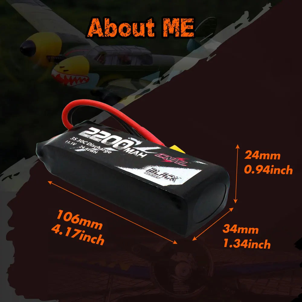 2PCS CNHL 2200mAh Battery, _ 34mm 1.34inch ZZ0Oz_z 35 J0C Dis