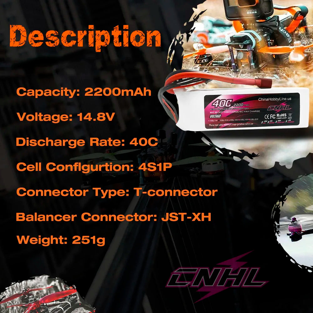 CNHL Lipo 4S 5S 6S Akku für FPV-Drohne – 14,8 V 18,5 V 22,2 V 2200 mAh 2700 mAh 40 C 55 C mit T XT60-Stecker für RC-Auto, Flugzeug, LKW, Fahrzeug, Buggy 11 CNHL Lipo 4S 5S 6S Battery for FPV Drone, CNHL Lipo 4S 5S 6S Battery, uS 40C 2200 Ieeei Hanck,4ipu: